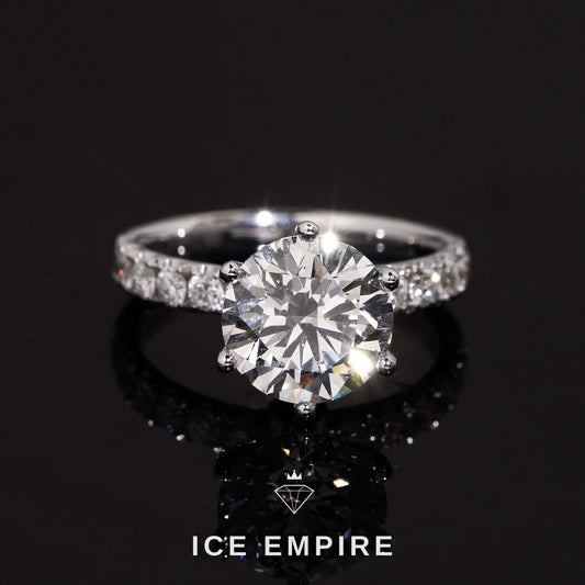 Iced Out 18K Gold Lab Grown Diamond Wedding Band