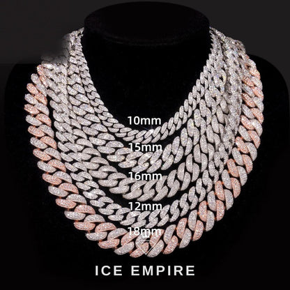 Iced Out Rose Gold Plated Moissanite Cuban Chain