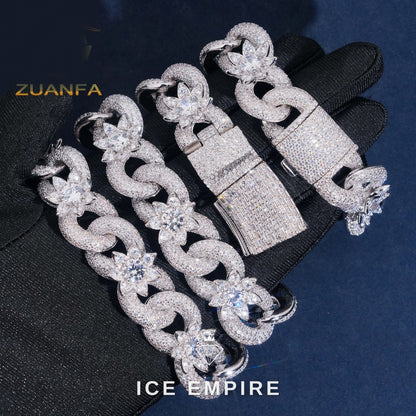 Iced Out 925 Silver Moissanite Cuban Chain