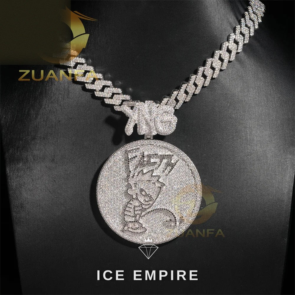 Iced Out Baguette Rose Gold Plated Moissanite Cuban Chain
