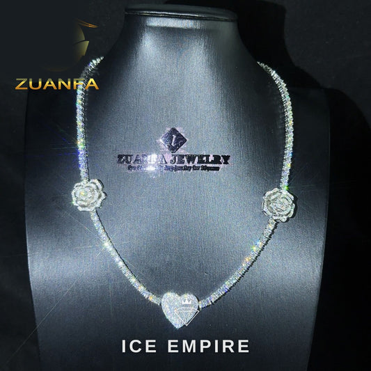 Iced Out Rose Gold Plated Moissanite Cuban Chain