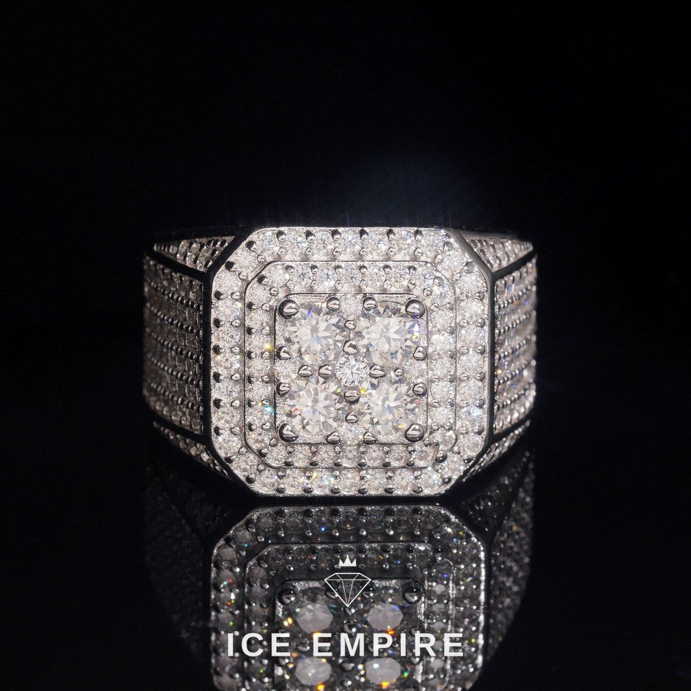 Iced Out 925 Silver Moissanite Ring