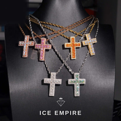Iced Out Cross 925 Silver Moissanite Pendant