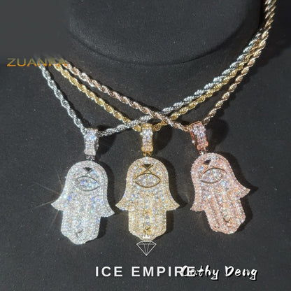 Iced Out Rose Gold Plated Moissanite Rope Chain