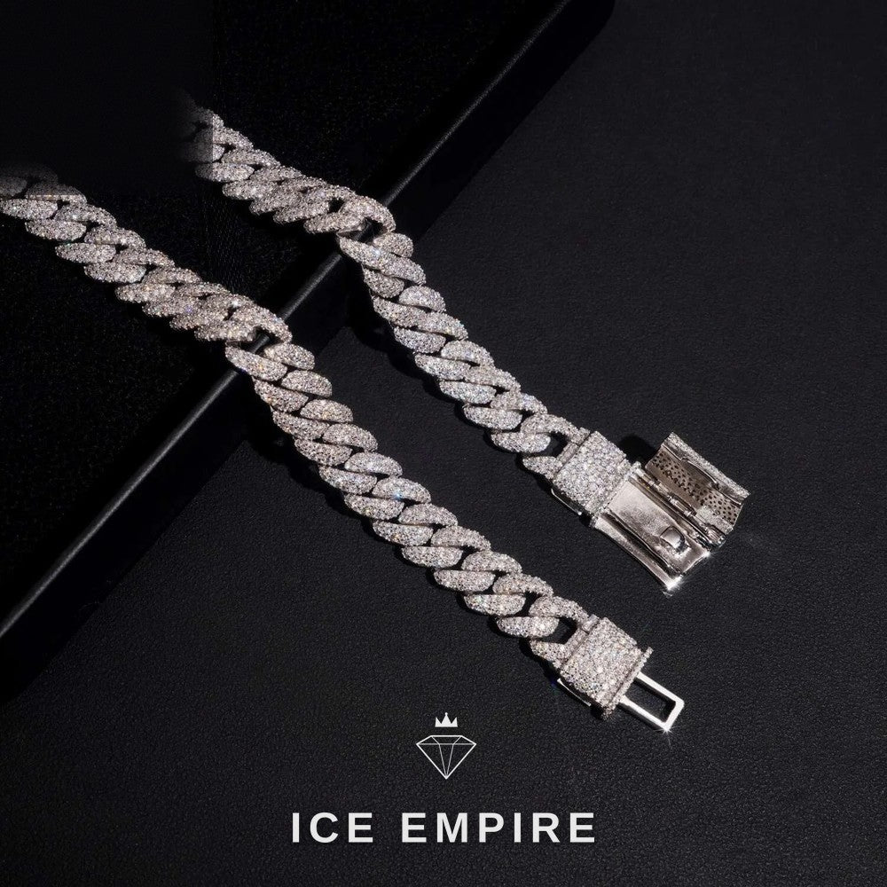 Iced Out Rose Gold Plated Moissanite Cuban Chain