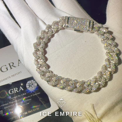 Iced Out 925 Silver Moissanite Cuban Chain