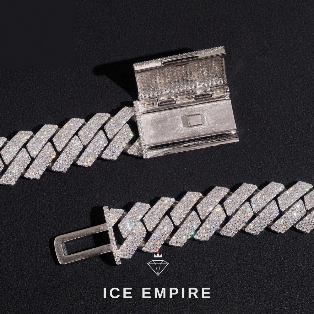 Iced Out Rose Gold Plated Moissanite Cuban Chain