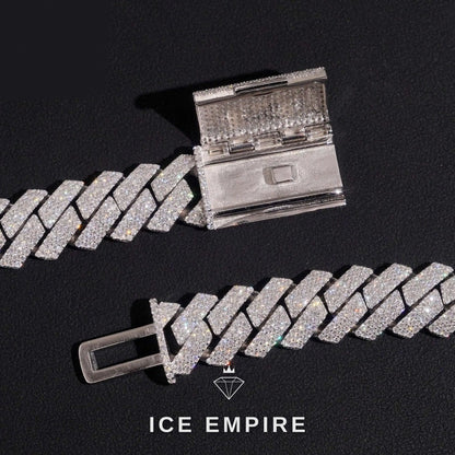 Iced Out Rose Gold Plated Moissanite Cuban Chain