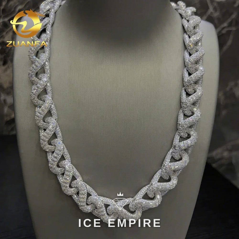 Iced Out Rose Gold Plated Moissanite Cuban Chain