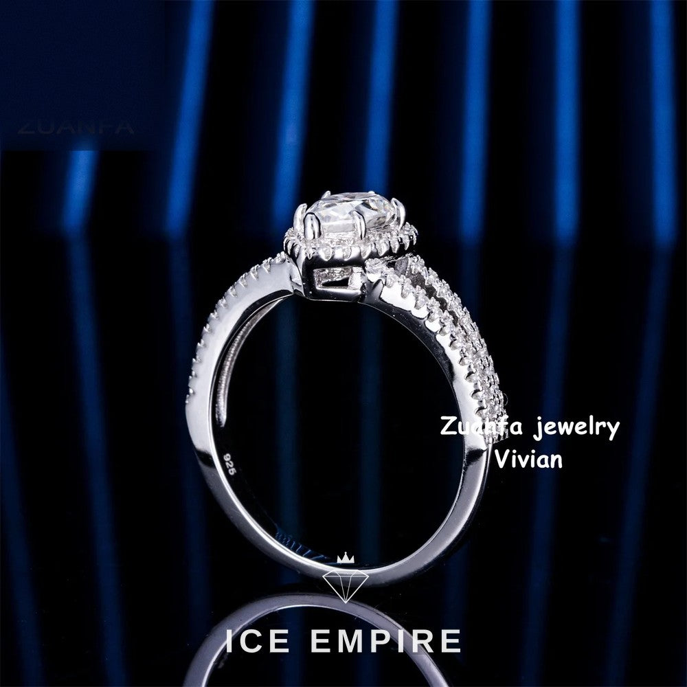 Iced Out 925 Silver Moissanite Ring