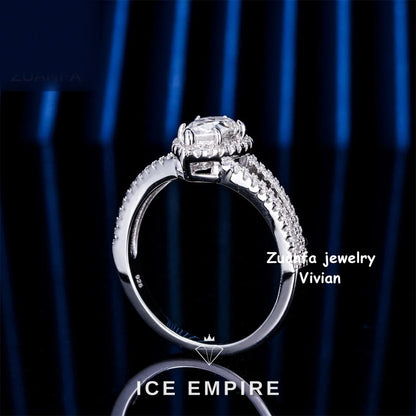Iced Out 925 Silver Moissanite Ring