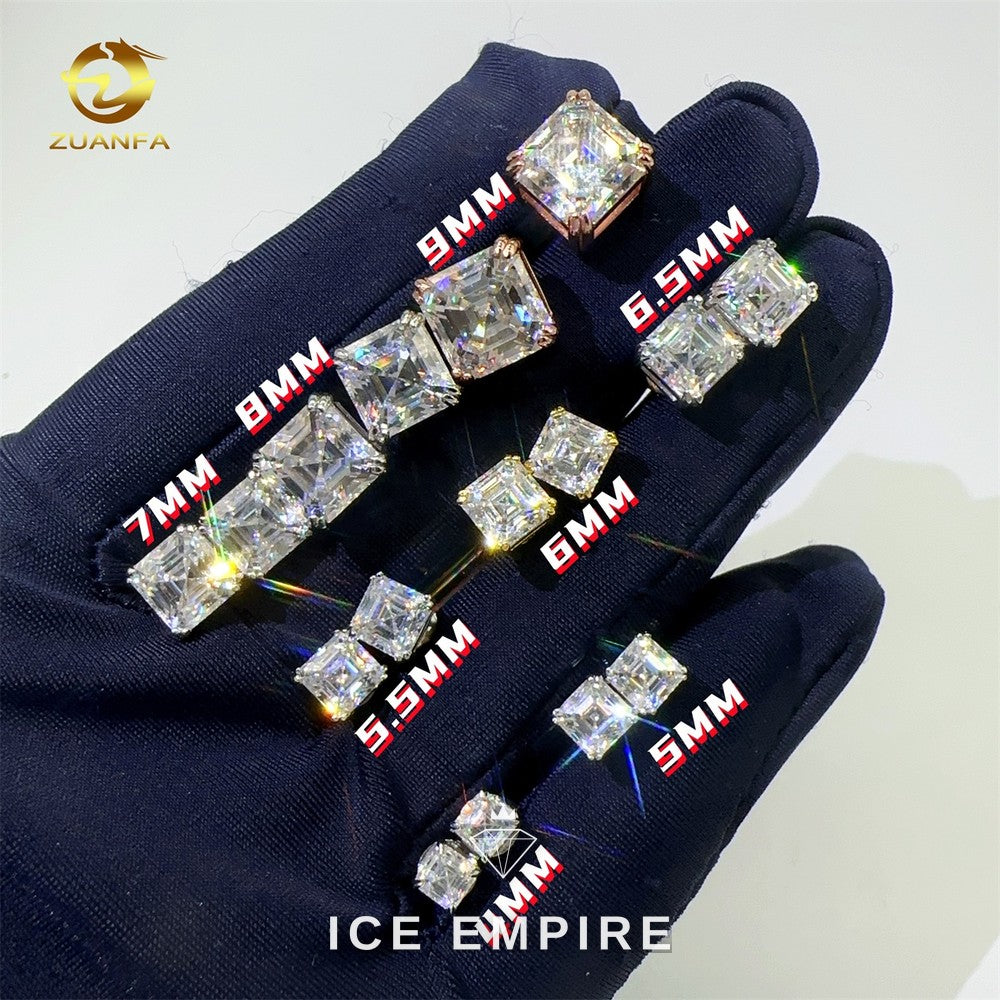 Iced Out Gold Plated Moissanite Stud Earrings