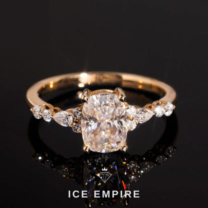 Iced Out 10K Gold Moissanite Engagement Ring