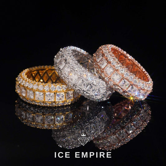 Iced Out 925 Silver Moissanite Engagement Ring