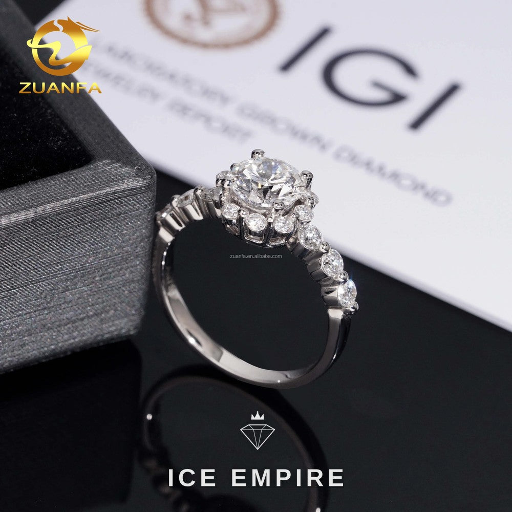 Iced Out Gold Plated Lab Grown Diamond Engagement Ring