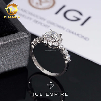 Iced Out Gold Plated Lab Grown Diamond Engagement Ring