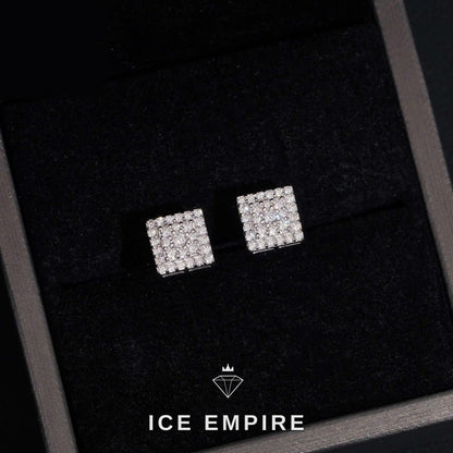 Iced Out Cluster 925 Silver Moissanite Stud Earrings