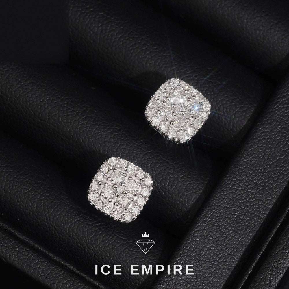 Iced Out Rose Gold Plated Lab Grown Diamond Stud Earrings