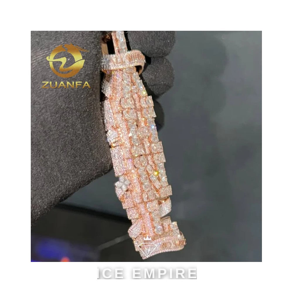 Iced Out Rose Gold Plated Moissanite Tennis Chain