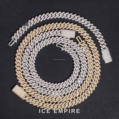 Iced Out Gold Plated Moissanite Cuban Chain