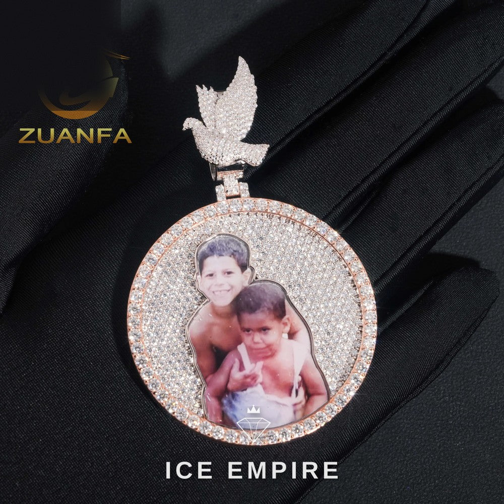 Iced Out Baguette Rose Gold Plated Pendant