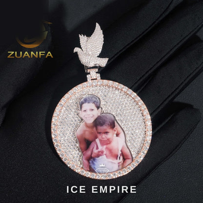 Iced Out Baguette Rose Gold Plated Pendant