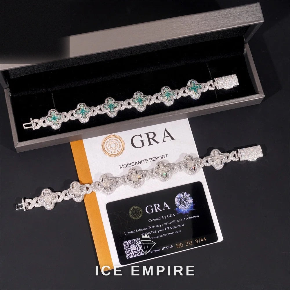 Iced Out Rose Gold Plated Moissanite Bracelet