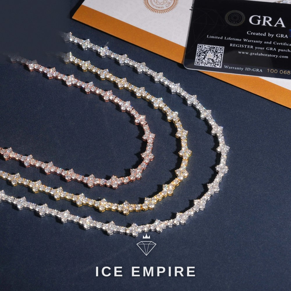 Iced Out Cross Rose Gold Plated Moissanite Cuban Chain