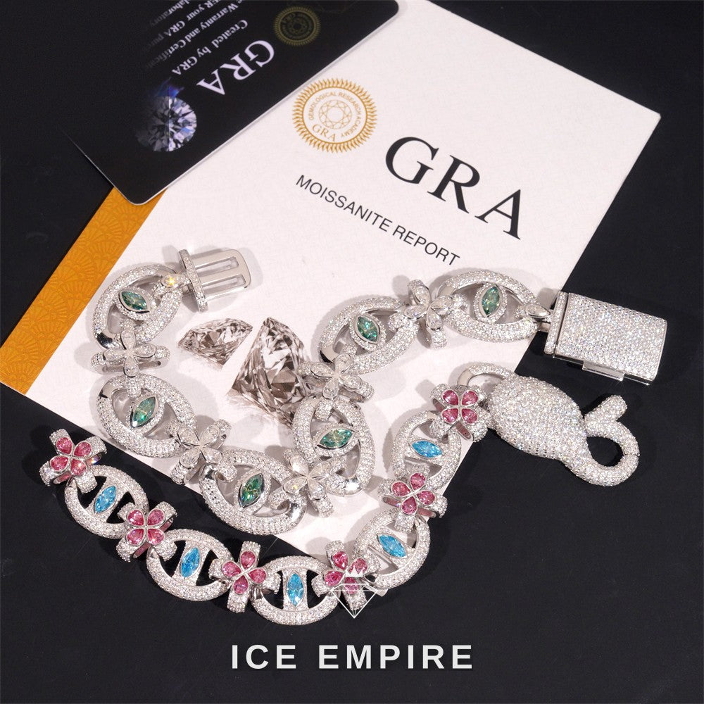 Iced Out Rose Gold Plated Moissanite Cuban Chain