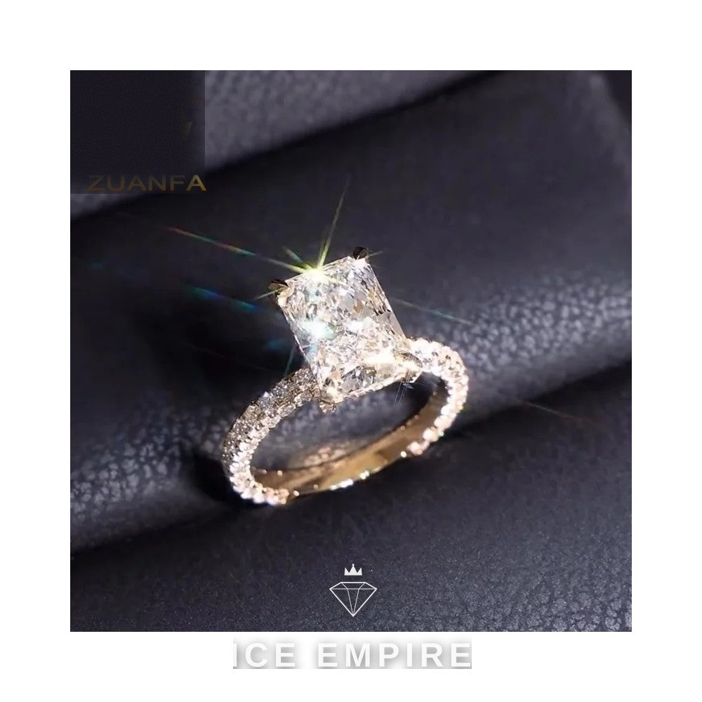 Iced Out Gold Plated Lab Grown Diamond Wedding Band