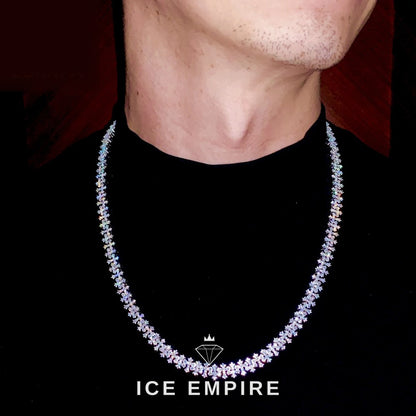 Iced Out Cross Rose Gold Plated Moissanite Cuban Chain