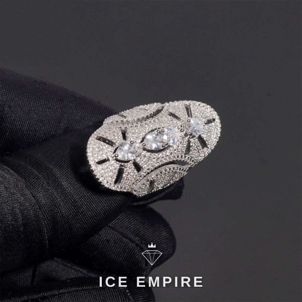 Iced Out 925 Silver Moissanite Ring