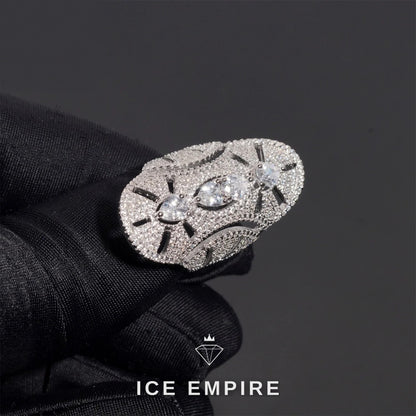 Iced Out 925 Silver Moissanite Ring
