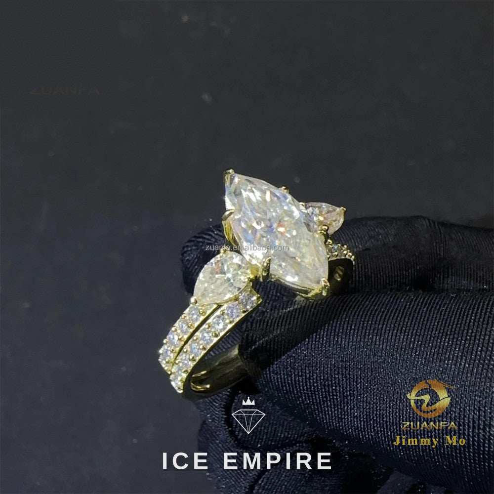 Iced Out 14K Gold Lab Grown Diamond Engagement Ring