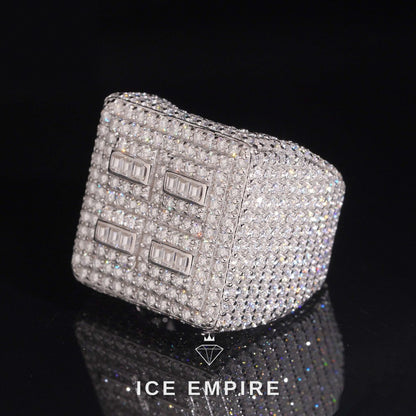 Iced Out Baguette 925 Silver Moissanite Ring