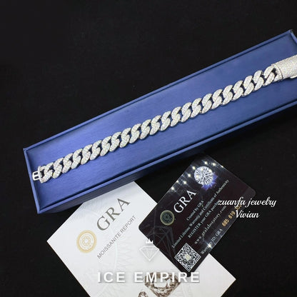 Iced Out Rose Gold Plated Moissanite Cuban Chain