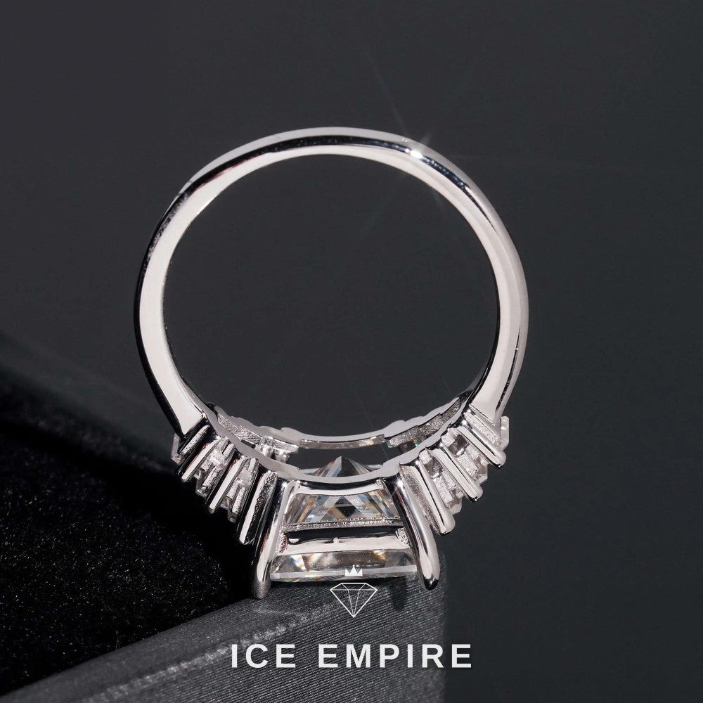 Iced Out 18K Gold Moissanite Wedding Band