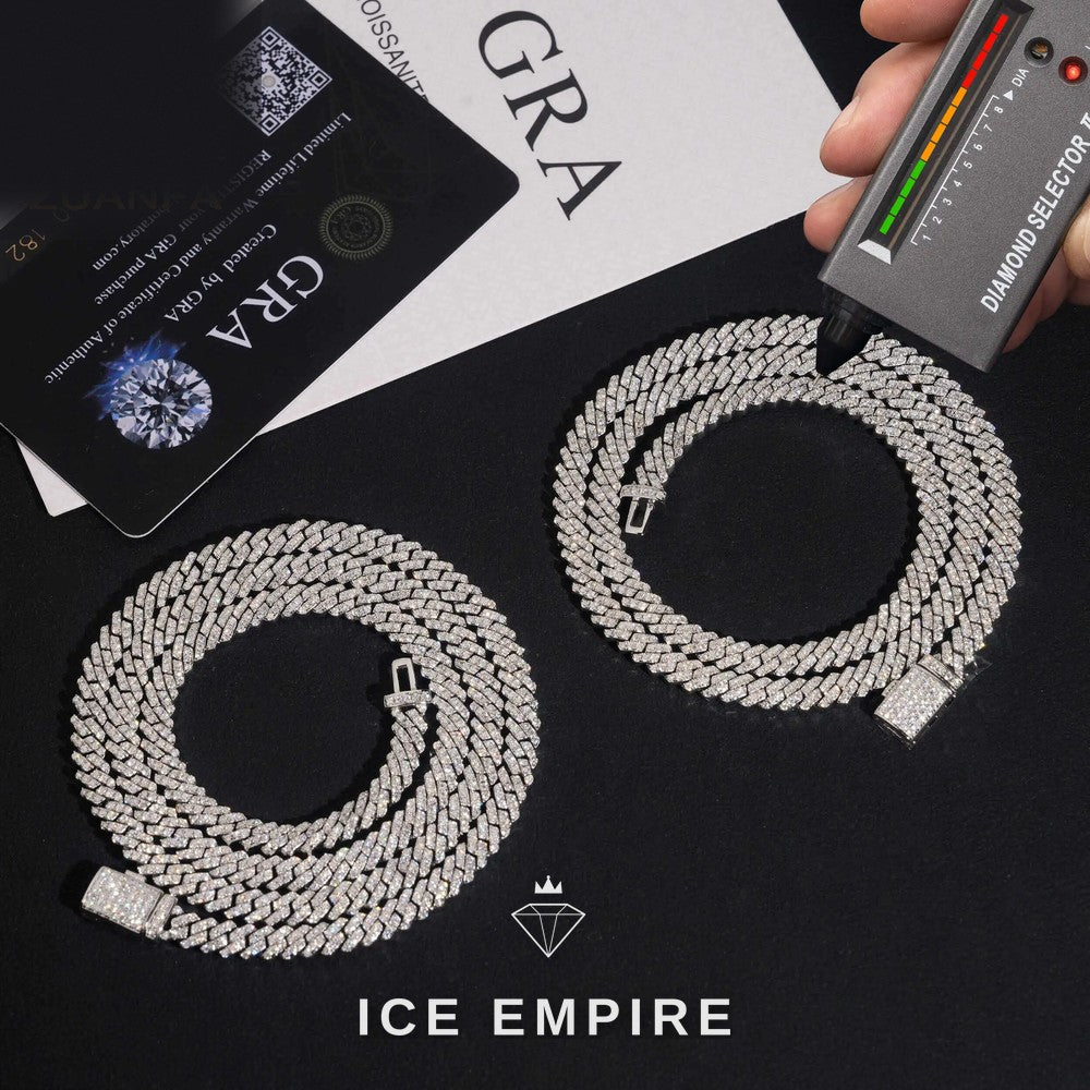 Iced Out Rose Gold Plated Moissanite Cuban Chain
