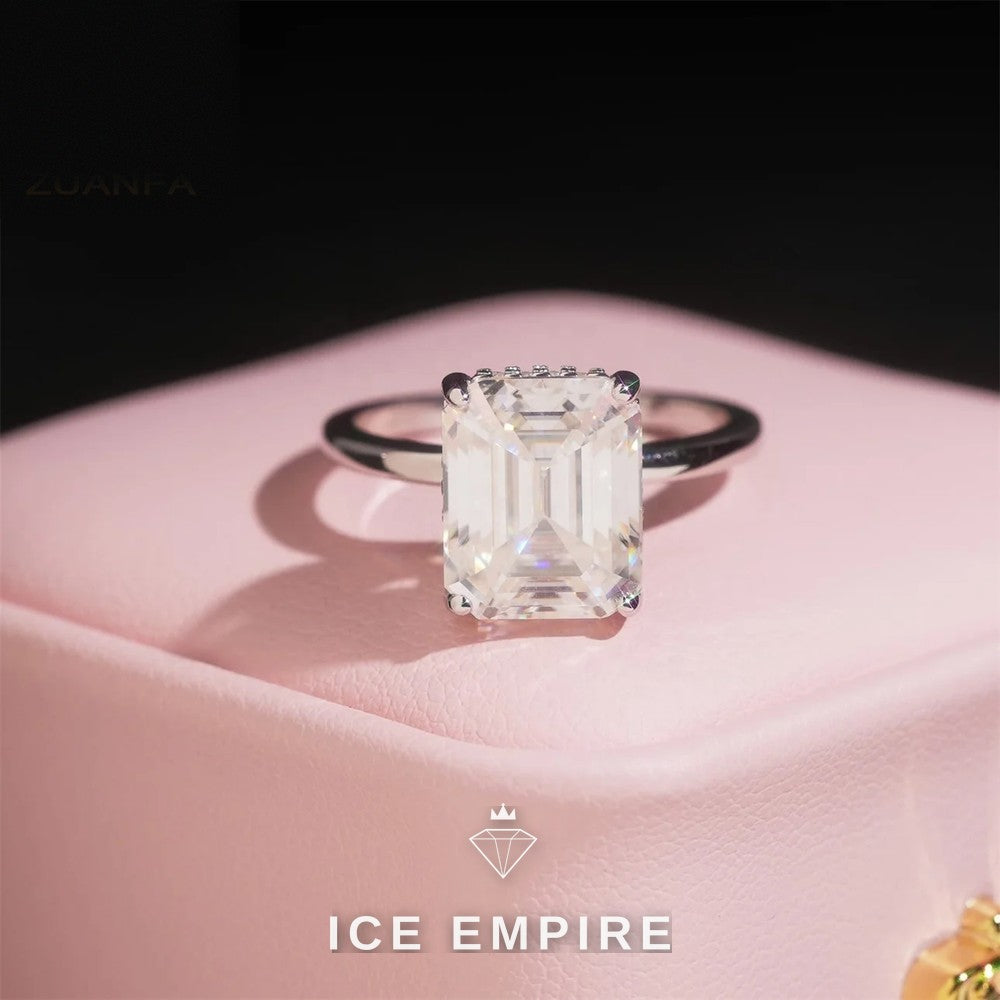 Iced Out 925 Silver Moissanite Wedding Band