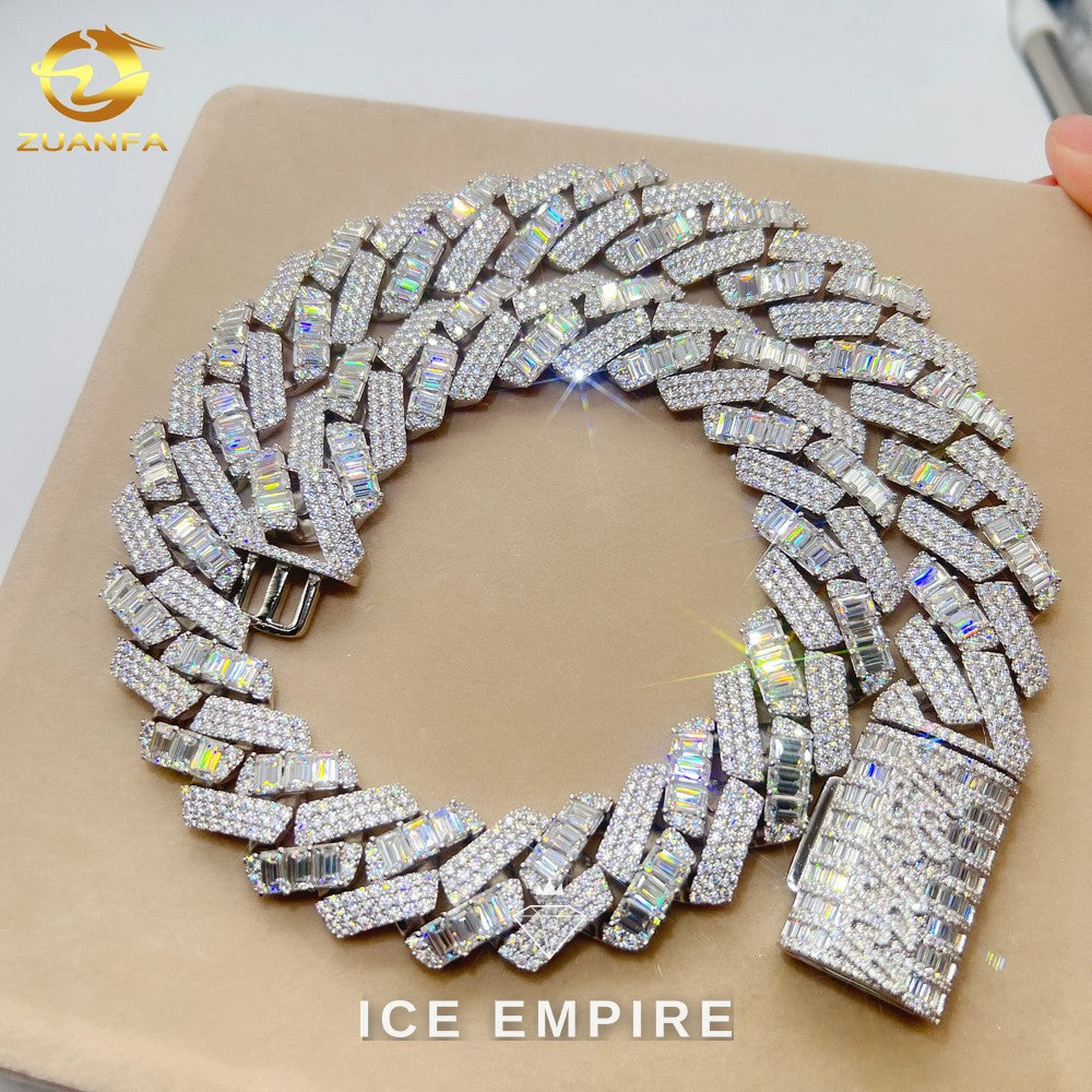 Iced Out Rose Gold Plated Moissanite Cuban Chain