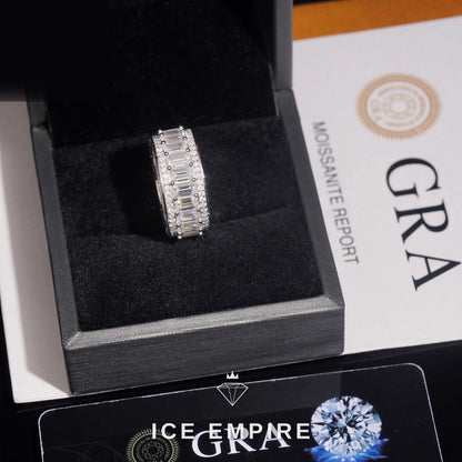 Iced Out 925 Silver Moissanite Ring