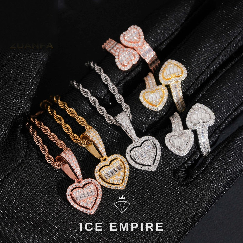 Iced Out Baguette Gold Plated Moissanite Pendant