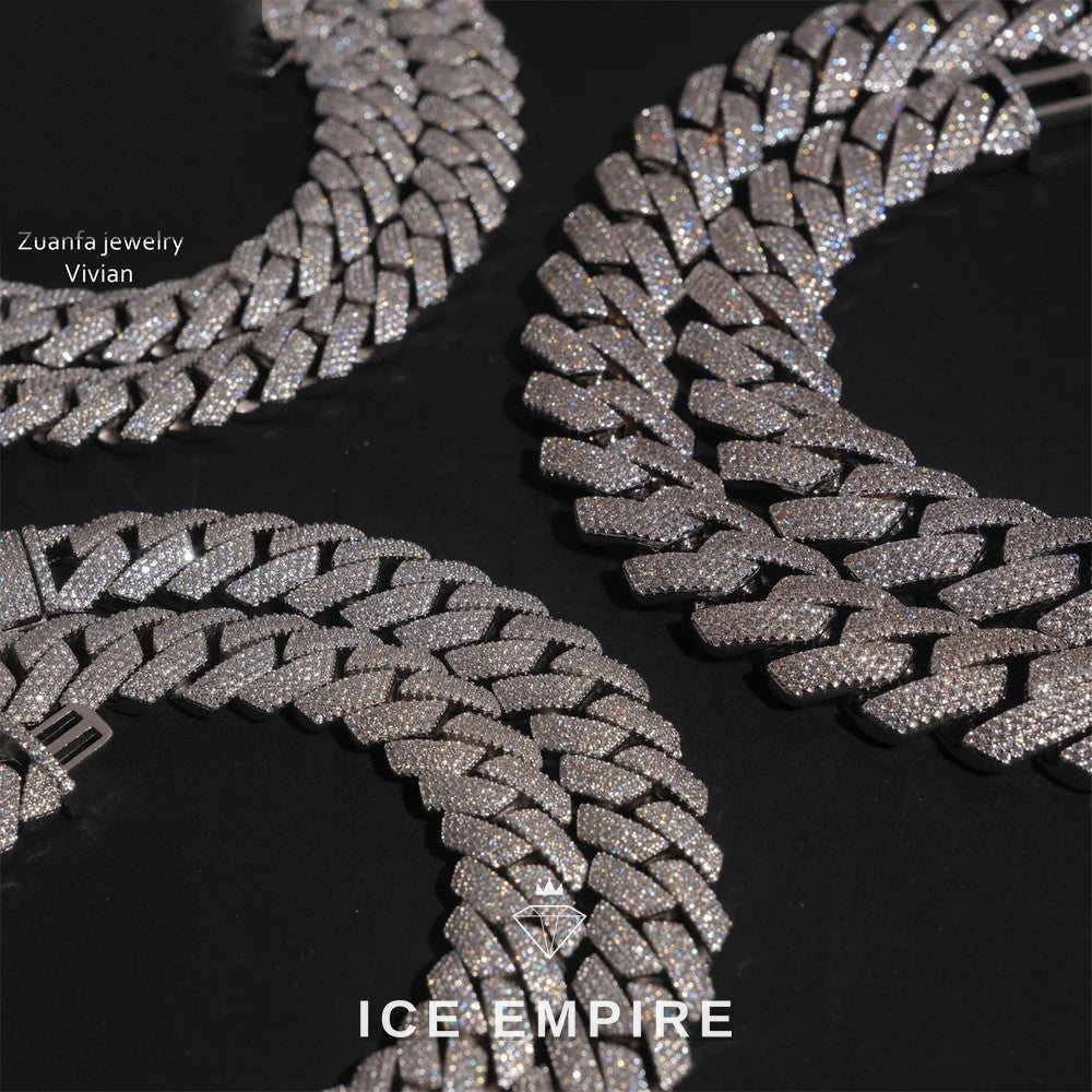 Iced Out Rose Gold Plated Moissanite Cuban Chain