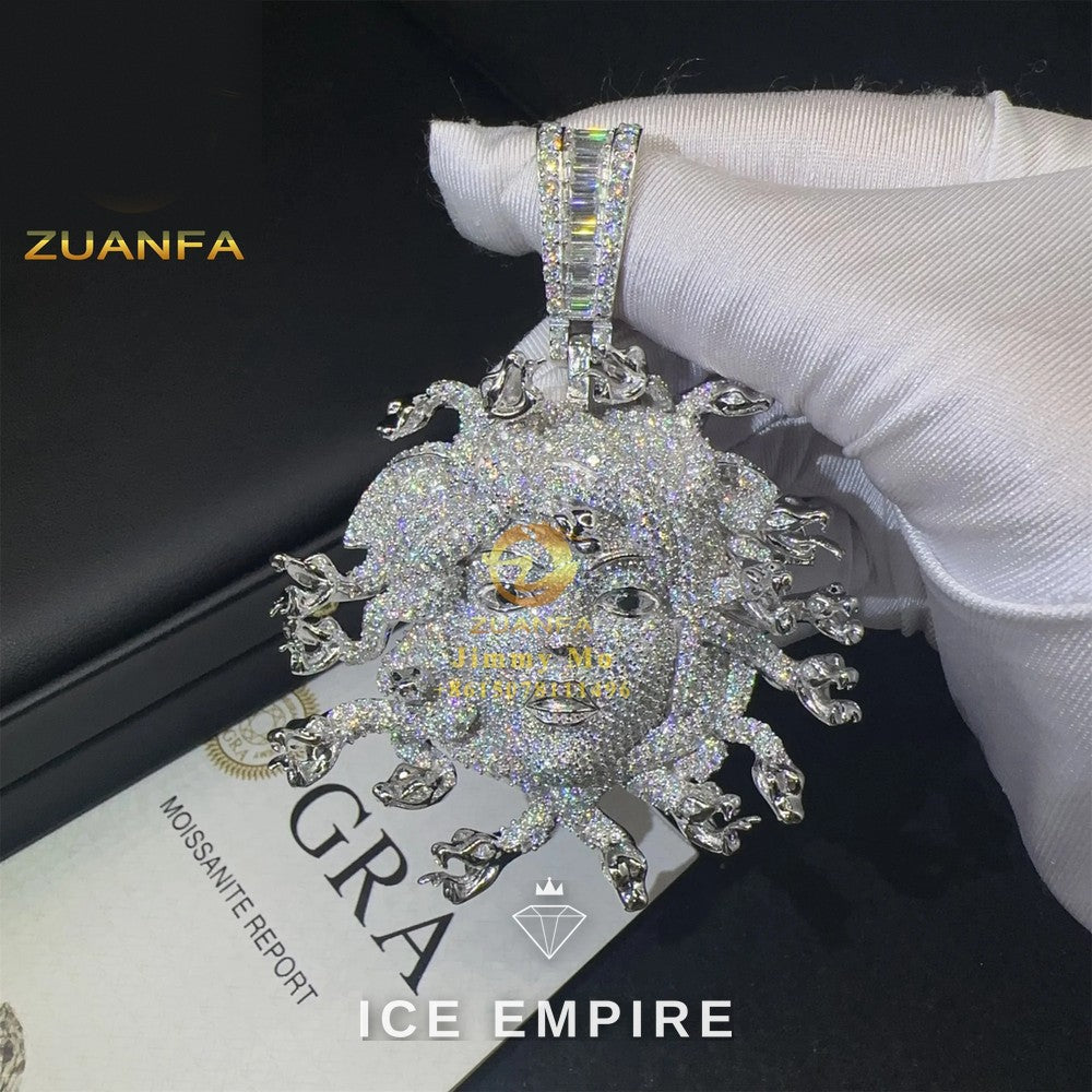Iced Out Cross 925 Silver Moissanite Pendant