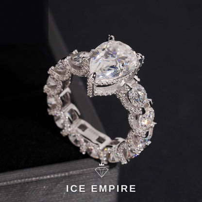 Iced Out 925 Silver Moissanite Ring