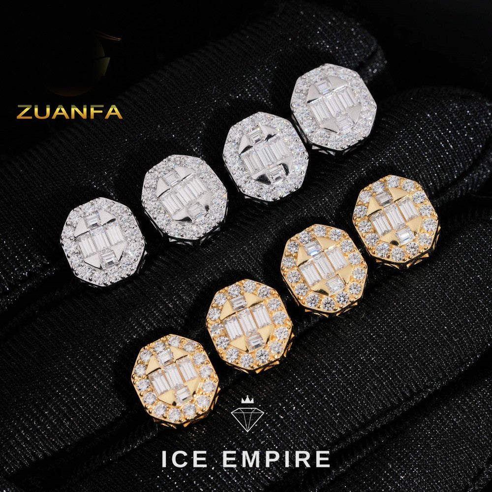 Iced Out 925 Silver Moissanite Earrings