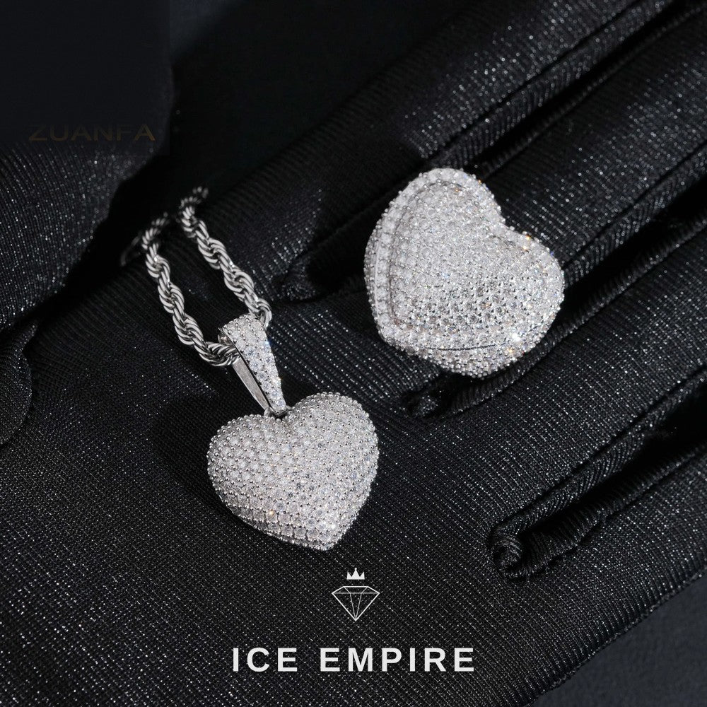 Iced Out Baguette 925 Silver Pendant