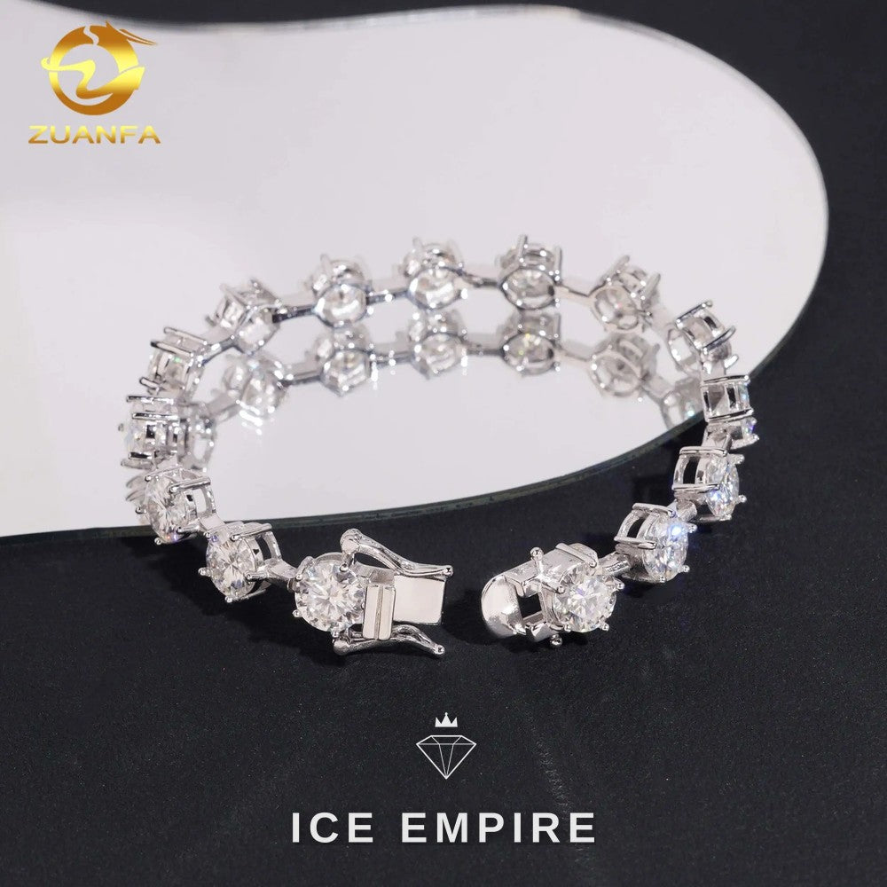 Iced Out 925 Silver Moissanite Tennis Bracelet