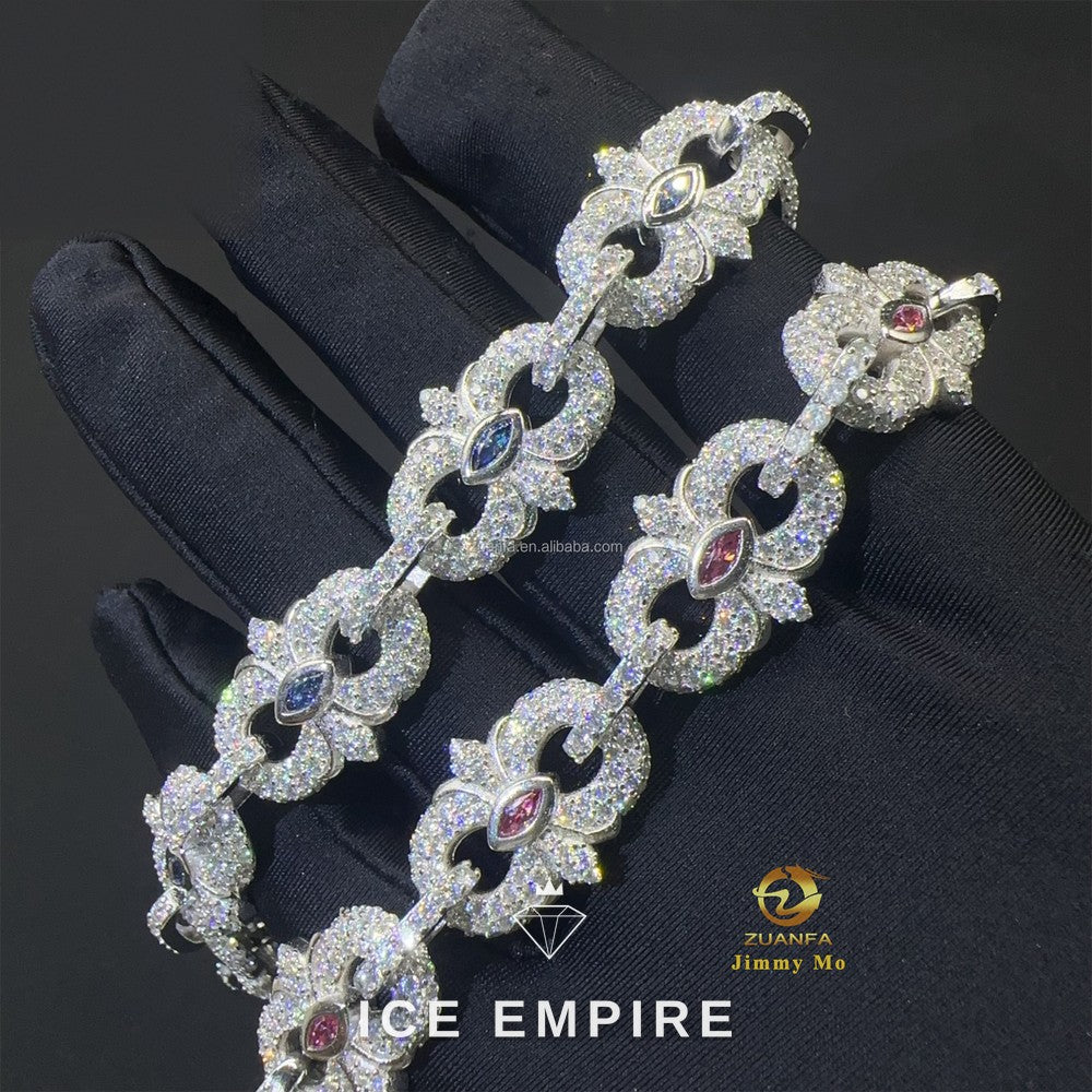 Iced Out 925 Silver Moissanite Cuban Chain