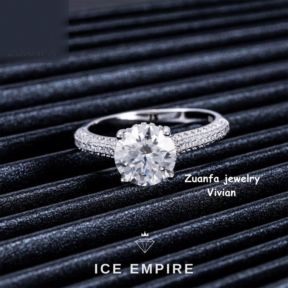 Iced Out 925 Silver Moissanite Ring